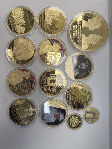 Gold plated coin collection - gold,