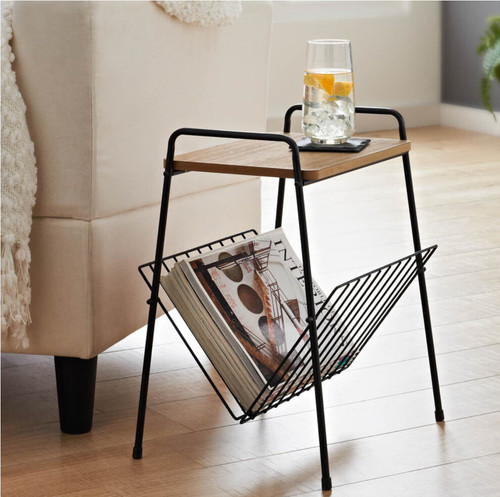 Side table with magazine - side, rack