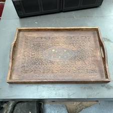 Vintage Carved Wood Tray