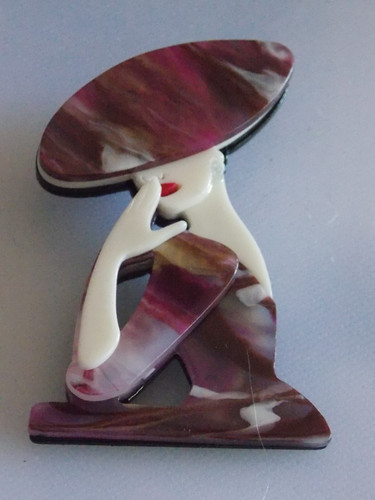 Wonderful modern lucite brooch - modern,