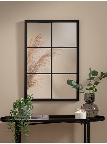 Black window wall mirror - window,