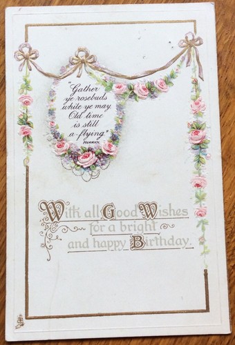 Vintage birthday postcard - vintage,