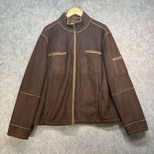 Ooh Mow Mao Jacket Mens Size UK XL Brown Fleece Lined Vintage OMM