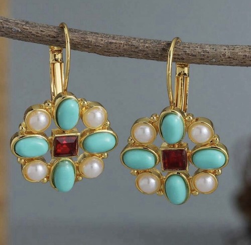 Elegant retro floral earrings - elegant,