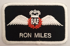 RAF Pilot Wings Name Badge patch. Ron Miles. Royal Air Force