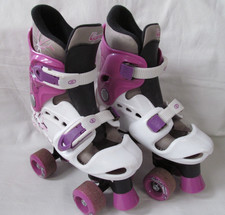 Osprey Quad Skates for girl  Adjustable size 13-3 (32-36) White/Purple Pre-owned