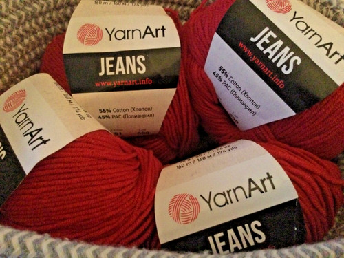 200g yarnart red jeans cotton - yarnart,