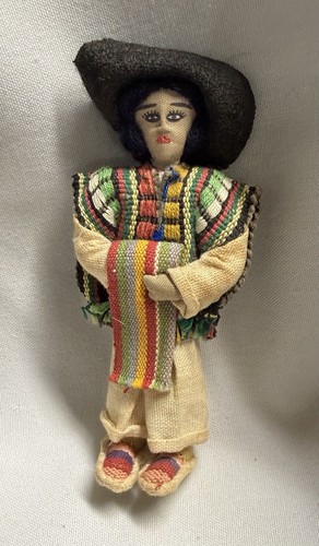 Vintage folk doll mexican - folk,