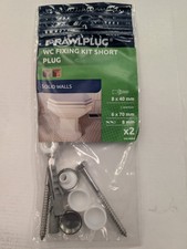 Rawplug Short WC Fixing Kit White and Chrome Caps to Fit Toilet