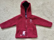 Girls Peppa Pig Red Fleece Coat - size 1.5-2Years