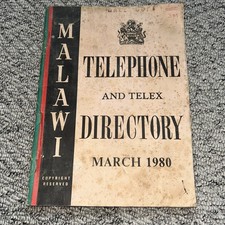 Malawi Telephone Directory Phone Book 1980