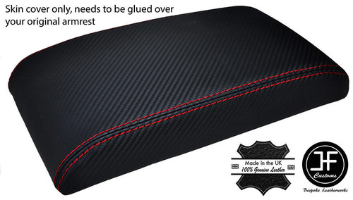 Red stitch armrest carbon - red,