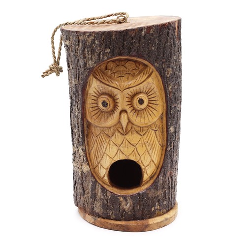 Tree trunk face bird - face, house
