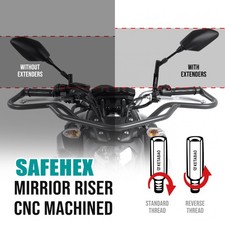 For Yamaha Raider XV1900 08-14 SAFEHEX Straight Mirror Riser Adaptor Extenders
