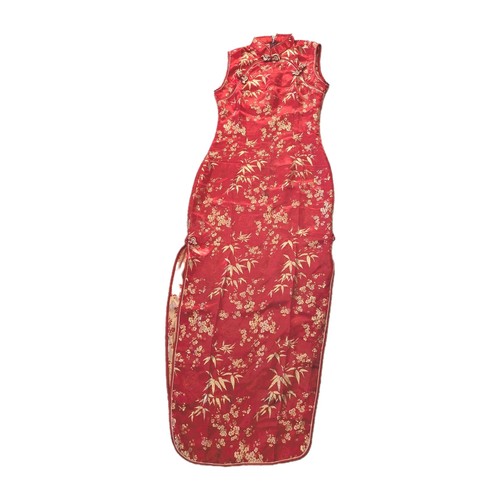 Red silk asian - red,