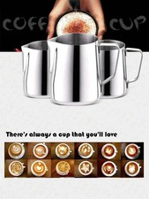 Stainless Steel Milk Coffee Frothing Jug Frother Latte Container Metal Pitcher