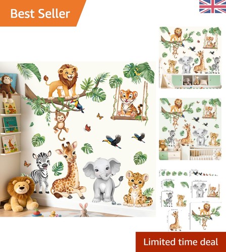 Removable safari animal wall - safari,