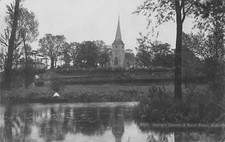 POSTCARD - SUFFOLK - SUDBURY - CORNARD CHURCH & RIVER STOUR - POSTED 1908