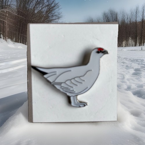 Rspb pin badge ptarmigan on - badge,
