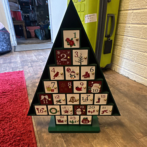 Wooden christmas tree drawer - wooden,