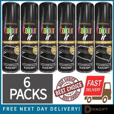 6 x BLACK MATT SPRAY PAINT