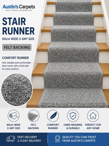 Grey stair runner - stair,