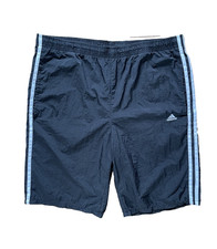 Adidas Shorts Mens Size Medium Black White Swim Trunks Running Nylon VTG Y2K