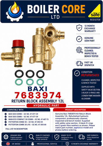 Baxi 7683974 return block - return,