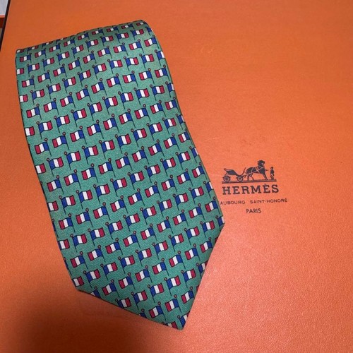 Hermes tie french flag - hermes, pattern