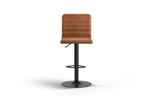 Brown vegan leather bar stool - vegan,