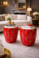 Fruit Side Tables Pair Stools