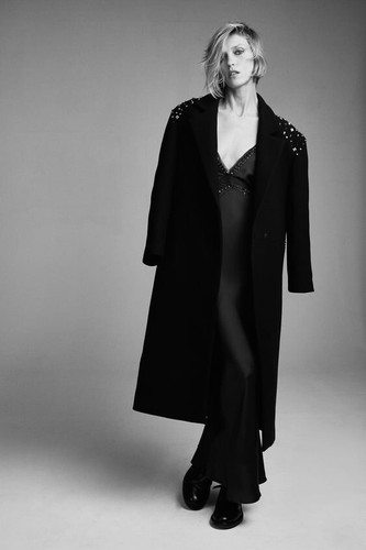Zara coat black studded - black,