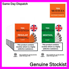 10 Ten Motives Cartomizer (4pk) Cartridge Refills Various Strengths/Flavours/Qty