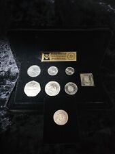 1978 Pobjoy Mint Isle Of Man 7 Coin + 1 ingot Sterling Silver Set with COA