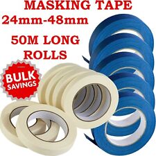 MASKING TAPE INDOOR OUTDOOR DIY PAINTING DECORATING EASY TEAR 50M BLUE UV WHITE