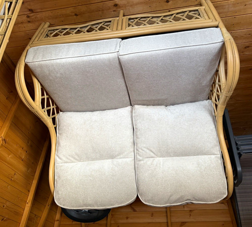 Beige rattan wicker - beige, 2-seater