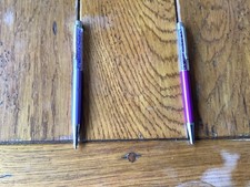 2 Swarovski Purple Crystalline Ballpoint Pens,  Chrome Plated. Not perfect.