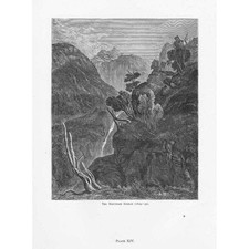 EDWIN LANDSEER Mountain Stream - Antique Print c1870