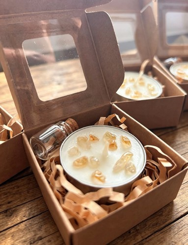 Citrine crystal tea light - citrine,