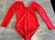 Roch Valley 9-10 Martene Long Sleeved Leotard Nylon Lycra Red Dance Gymnastics