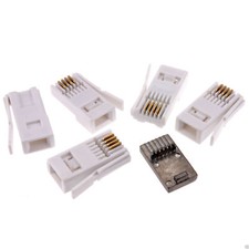 5 x BT 4 Wire Telephone Plug Crimp End With Crimp Tool