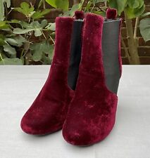 BERTIE red velvet ankle boots
