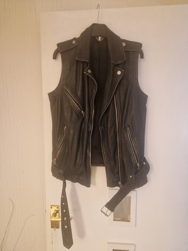 Topshop womens black - black, leather