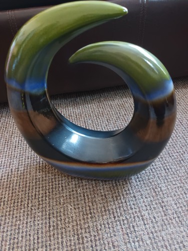 Olive green abstract horn - olive,