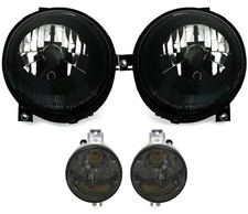Headlight Clear Glass Black +