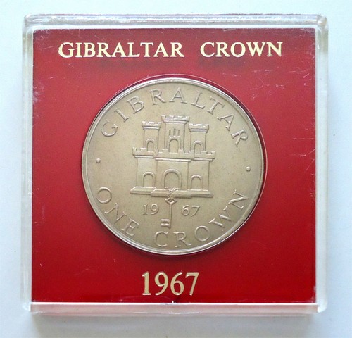 1967 gibraltar one crown coin - 1967,