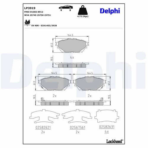 Brake pad set - pad, disc