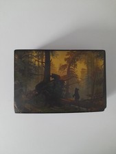 Vintage FEDOSKINO Russian Lacquer Trinket Box signed