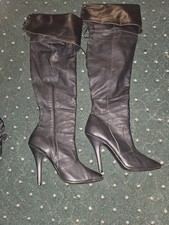Real Leather Thigh High Boots