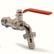 15nb Pegler Yorkshire (1/2") Chrome Plated Hose Union Ball Valve Bib tap Red